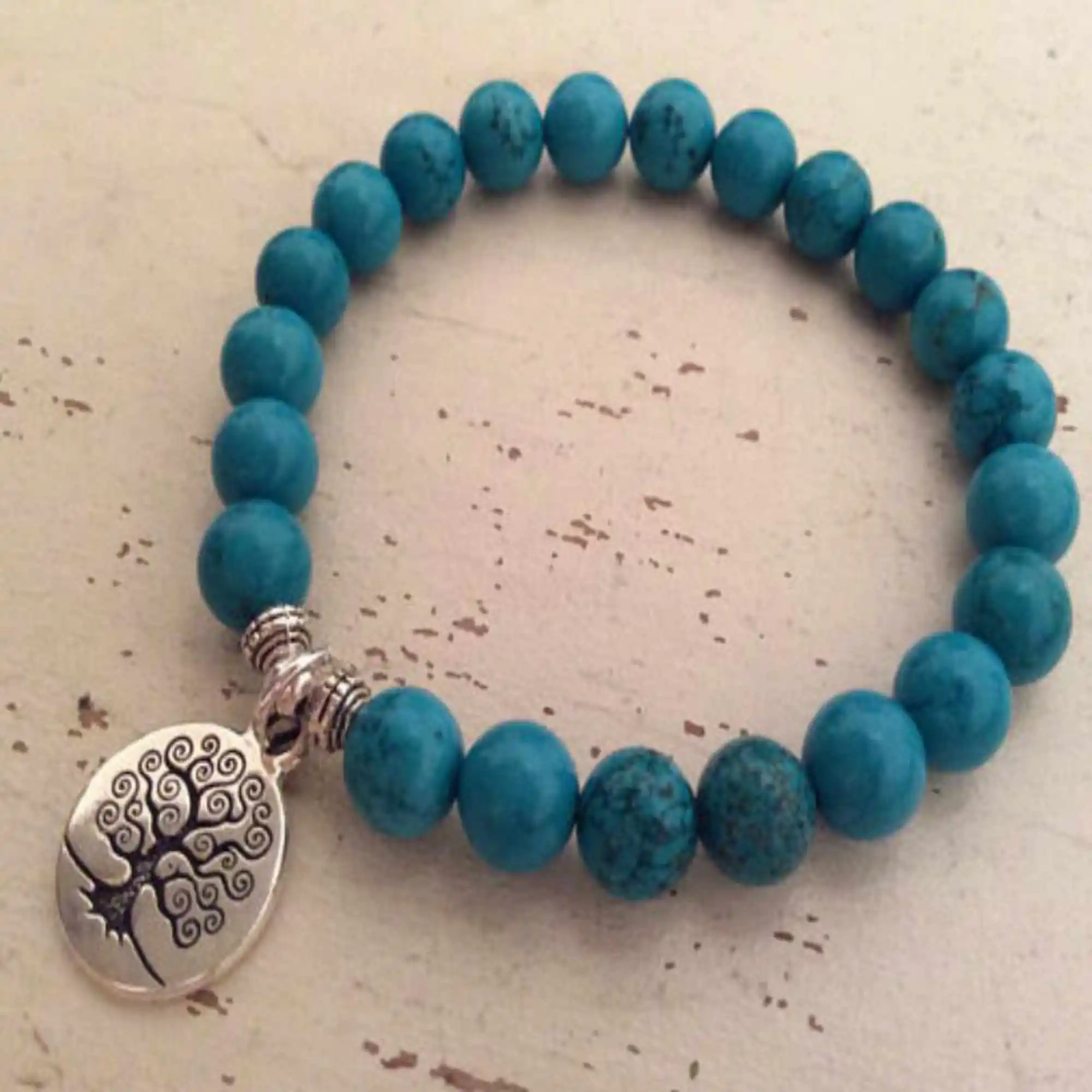 

8mm Natural turquoise buddhist prayer crystal mala yoga bracelet Women Jewelry Lovers Handmade Wear Men