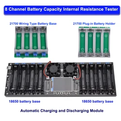 8 Channel 18650 Battery Capacity Internal Resistance Tester DC 5V 10A Automatic Charging and Discharging Module 2.4 Inch Screen