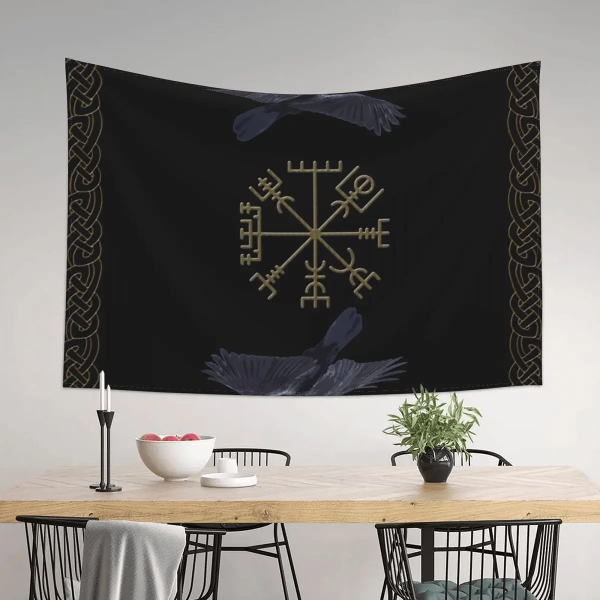 

Viking - Huginn & Muninn Tapestry Decoration For Bedroom Decorations For Room Room Decore Aesthetic Carpet On The Wall Tapestry