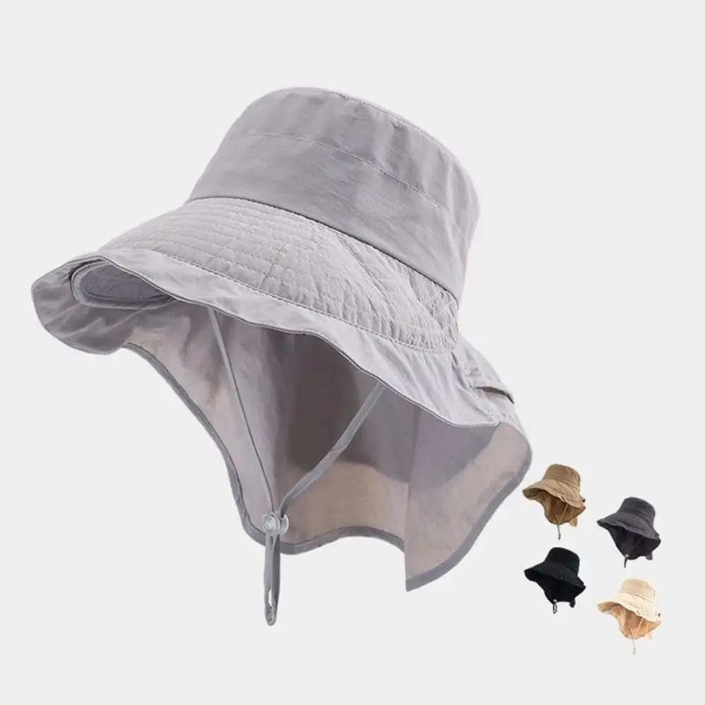 Neuer Verstellbarer Damen-Sonnenhut mit Nackenschutz, Breitkrempiger Sommer-Sonnenhut mit UV-Schutz, Fischerhut