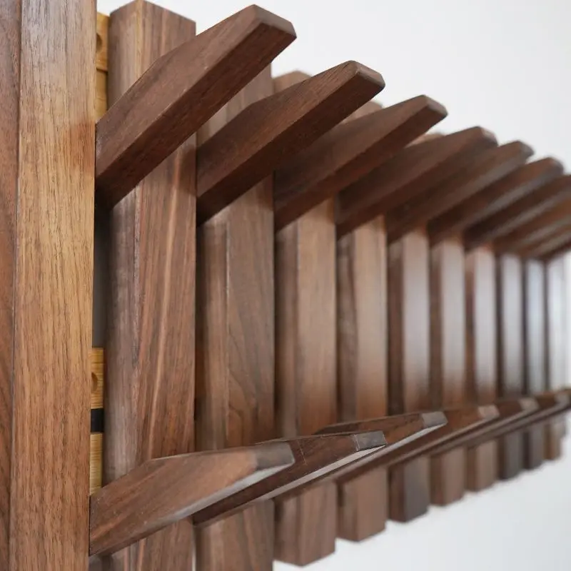 Creative Keyboard Coat Stand Black Walnut Porch Decoration Wall Coat Rack Living Room Bedroom Home Decor Key Storage Interior image 4