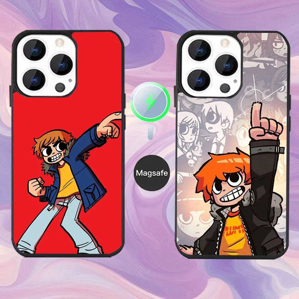 

Cartoon Scott Pilgrim Phone Case For iPhone 16,15,14,13,12,11,Pro,Max,Plus,Mini,Magsafe,Magnetic Wireless Charging Case