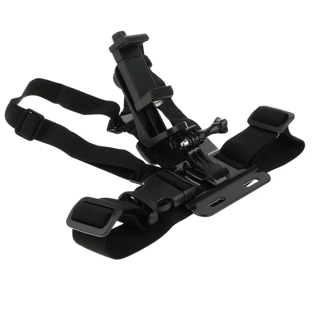 

Portable Chest Mount Strap Holder for Phone Accessories Strong ABS Nylon Adjustable for Fishing Hiking Skiing