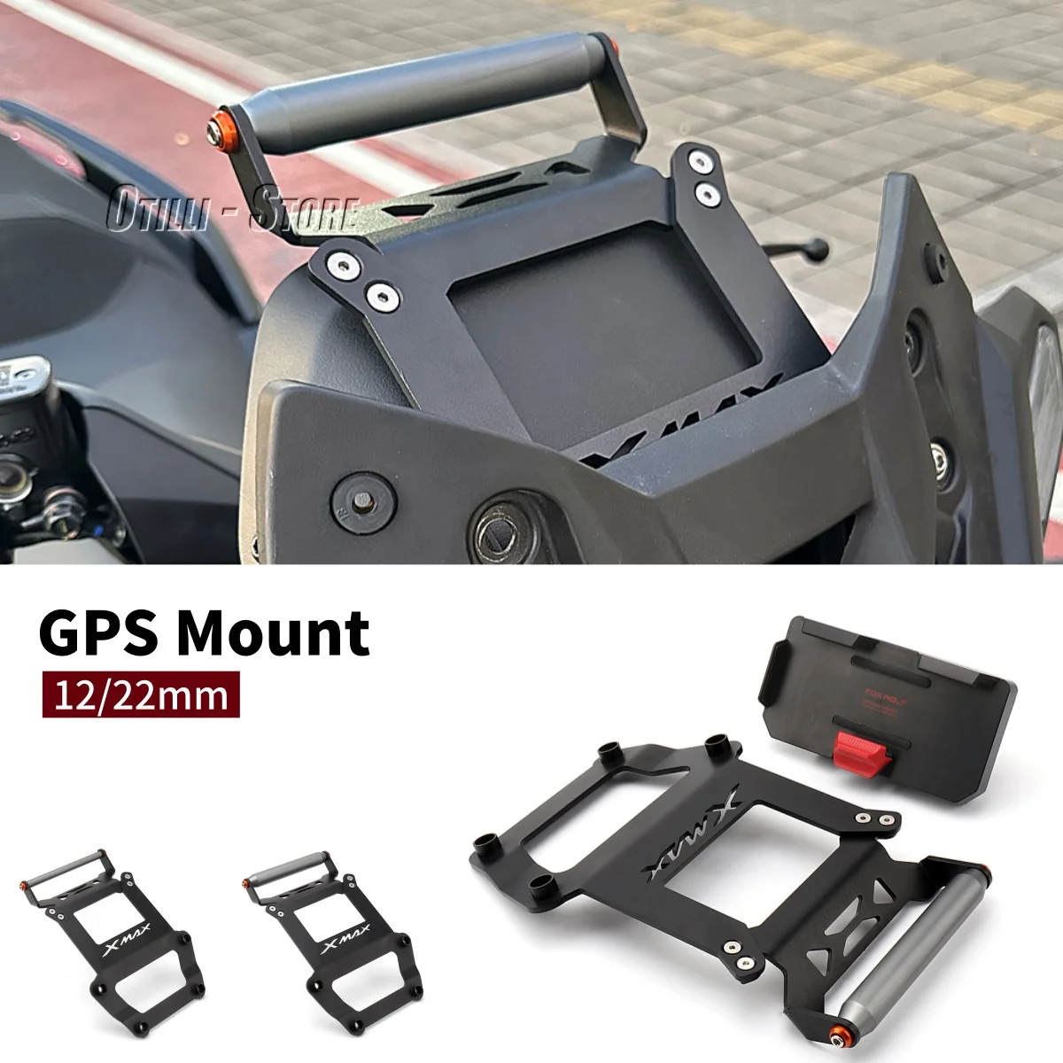 

For Yamaha X-MAX 300 XMAX 300 XMAX300 2023 Motorcycle Phone Navigation Plate Bracket GPS Mounting Stand 12/22mm Support Stick