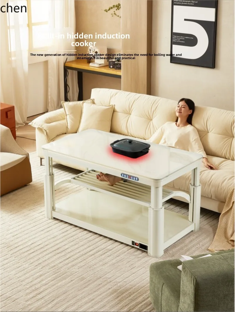 ZML โต๊ะไฟฟ้าเครื่องทําความร้อนตารางยกและลดย่างชาไฟ one-body rock slab สี่เหลี่ยมผืนผ้าย่างไฟตาราง