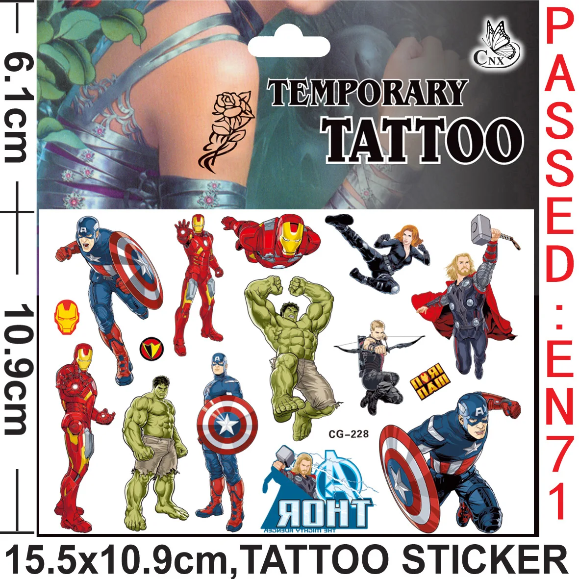 New Avengers Tattoo Stickers Disney Theme Waterproof Original Superhero Sticker Birthday Party Supplies Cartoon Kids Boys Gift