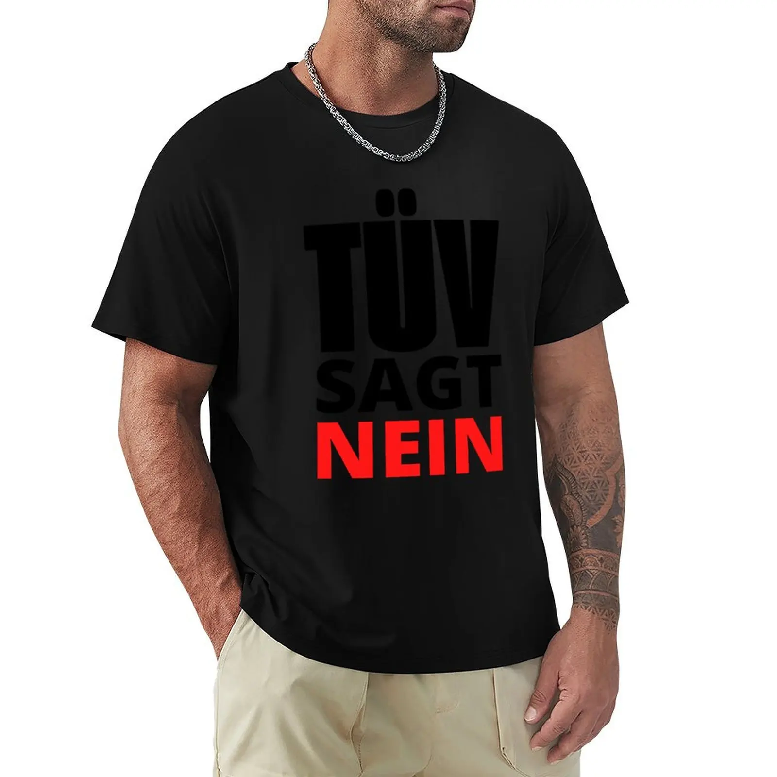 

TüV sagt nein T-Shirt cotton graphic tees boys animal print heavyweights t shirt for men