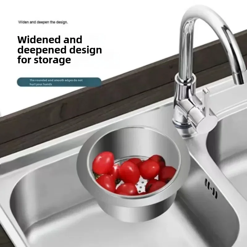 Kitchen Sink Dedicated Drain Basket 201 Stainless Steel Swan Hanging Drain Rack Dry Wet Separation Hook Garbage Filter Basket