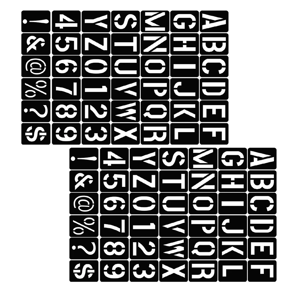 

2 Sets Black PP Number Letter Stencils Hollow Design Templates for Painting Crafts Alphabet Drawing DIY Projects