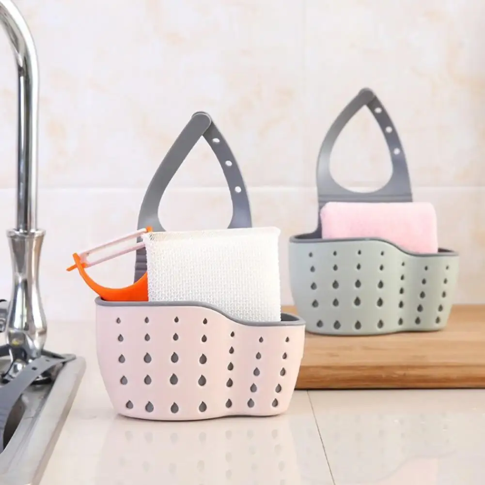 Sponge Holder Organizer Dish Drainer Soap Rack Sink Tray Dishcloth Wall Mounted Storage Basket Shelf Bathroom Kitchen Accessory