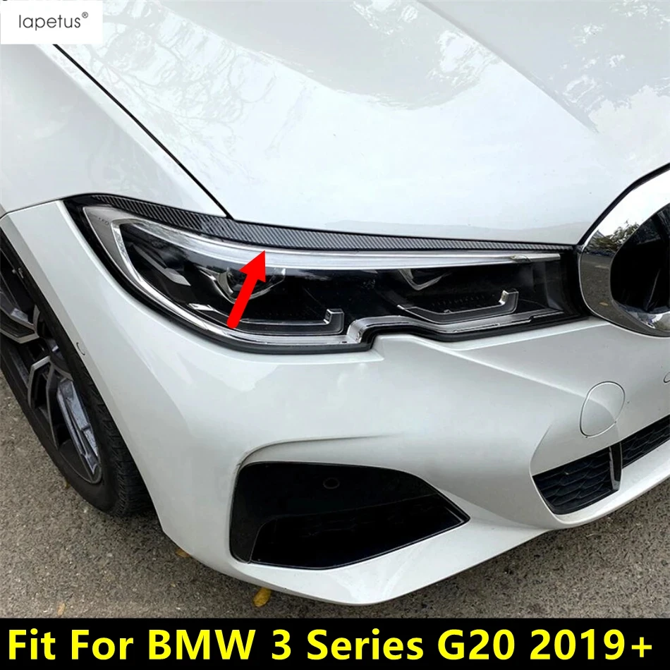

Car Front Head Lights Lamps Eyebrow Eyelid Strip Cover Trim For BMW 3 Series G20 2019 - 2024 Black / Carbon Fiber Accessories