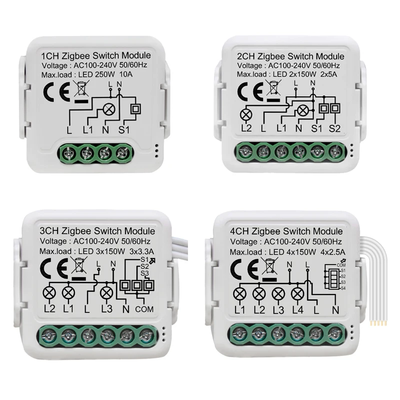 Lonsonho Tuya Smart Zigbee Switch Module Relay 1 2 3 4 Gang Smartlife Home Automation Alexa Google Assistant Alice Compatible