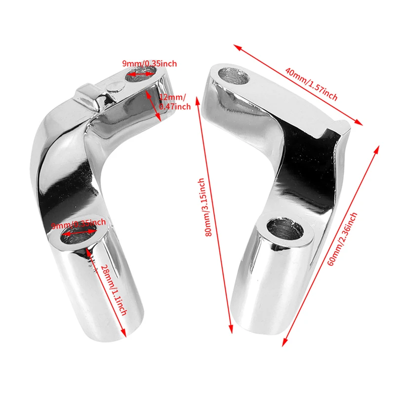 Motorcycle Mirror Riser Relocation Extension Adapter Kit For Harley Davidson 2006-2017 Aluminum Alloy Mirror Relocation Adapter