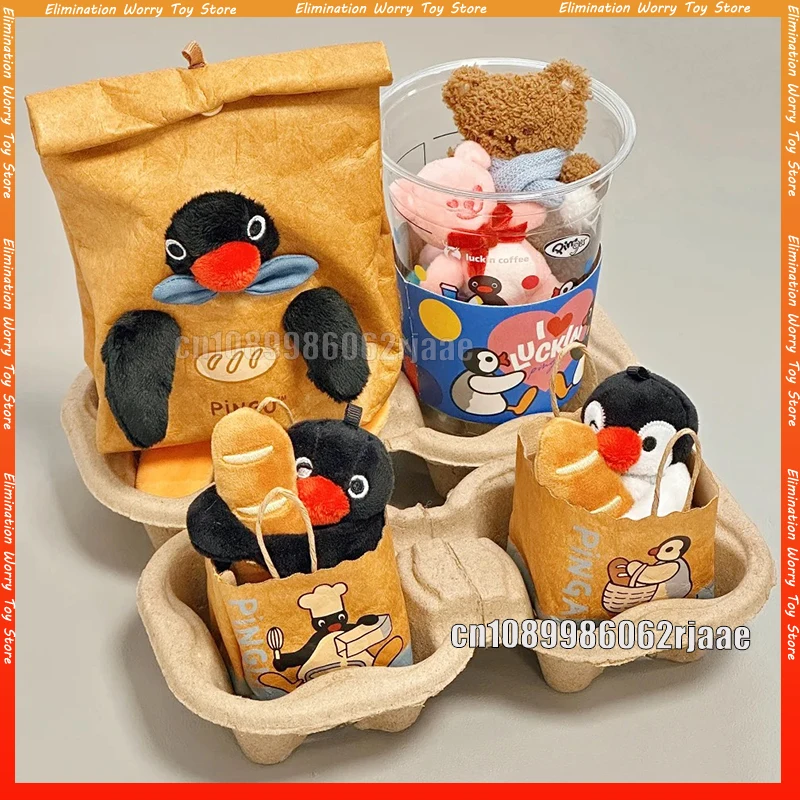 Pingu Plush Pendant Series Kawaii Penguin Doll & Accessories Gift Pack Lovely Plush Penguin Ornament Collection Cute Bag Toy