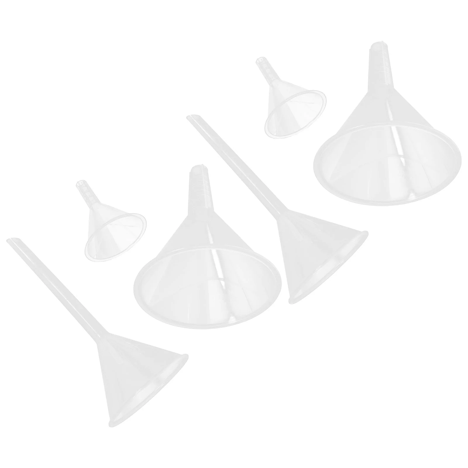 6 Pcs Liquid Laboratory Funnel Set Pp Funnels for Kitchen Use Filling Bottles Plastic Scientific