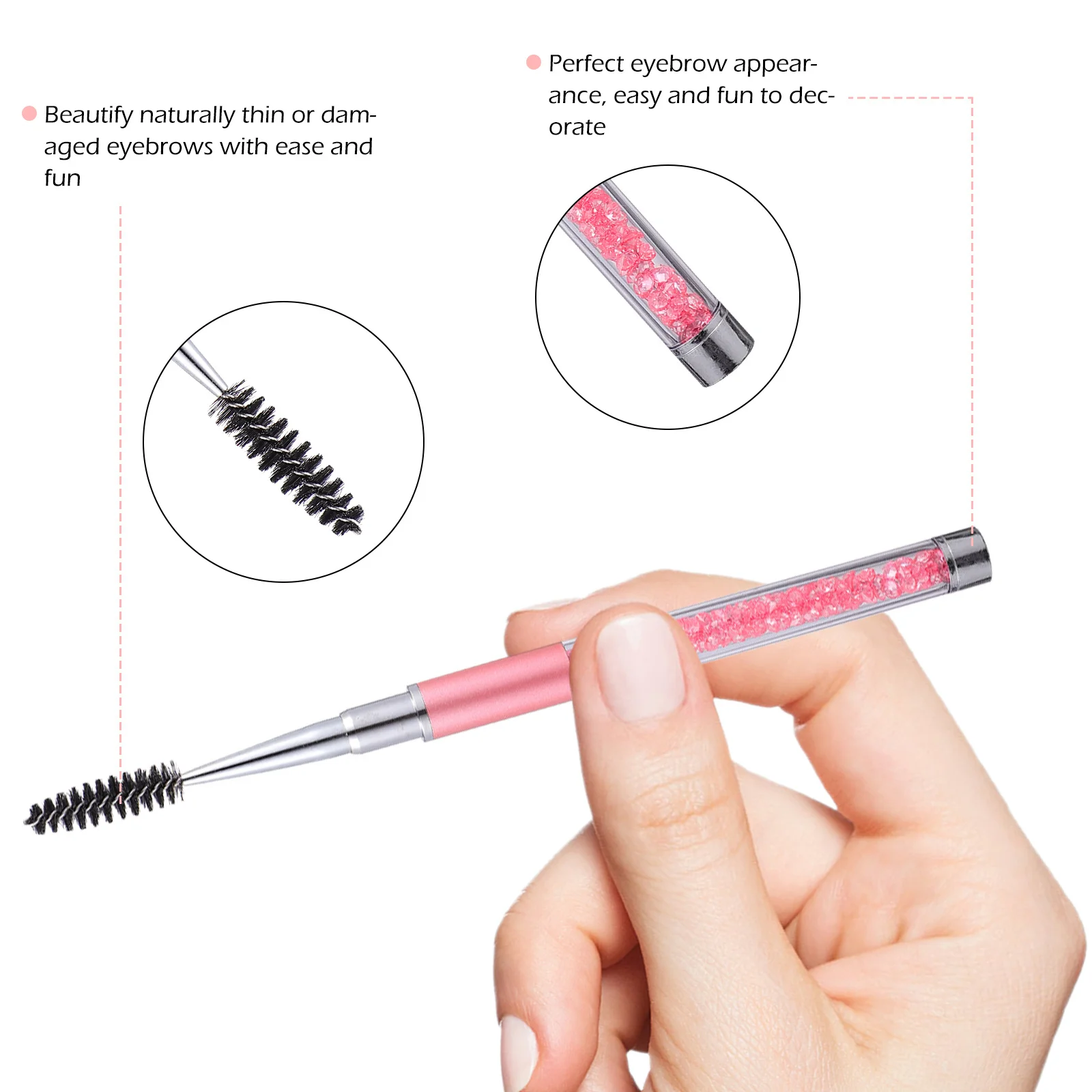 3Pcs Eyelash Brush Screw Eyelash Mascara Brushes Portable Makeup Applicator Wands Travel Eyebrow Comb Beauty Tool Lightweight