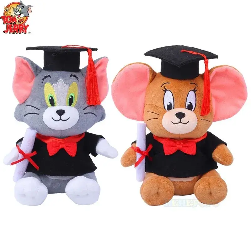 

PhD Graduation Tom and Jerry Stuffed Doll 20cm Kawaii Plush Toy Cute Cartoon Movie Gift New