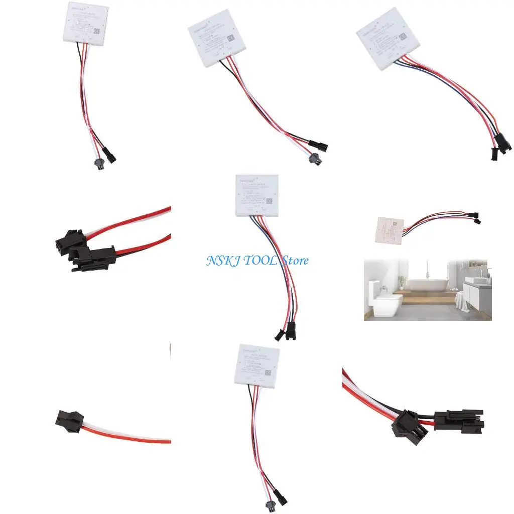 

L8RC Modern Bathroom Glass Switches Functional Glass Light Switches Innovative Touch Switches Easy to Use for Bathroom