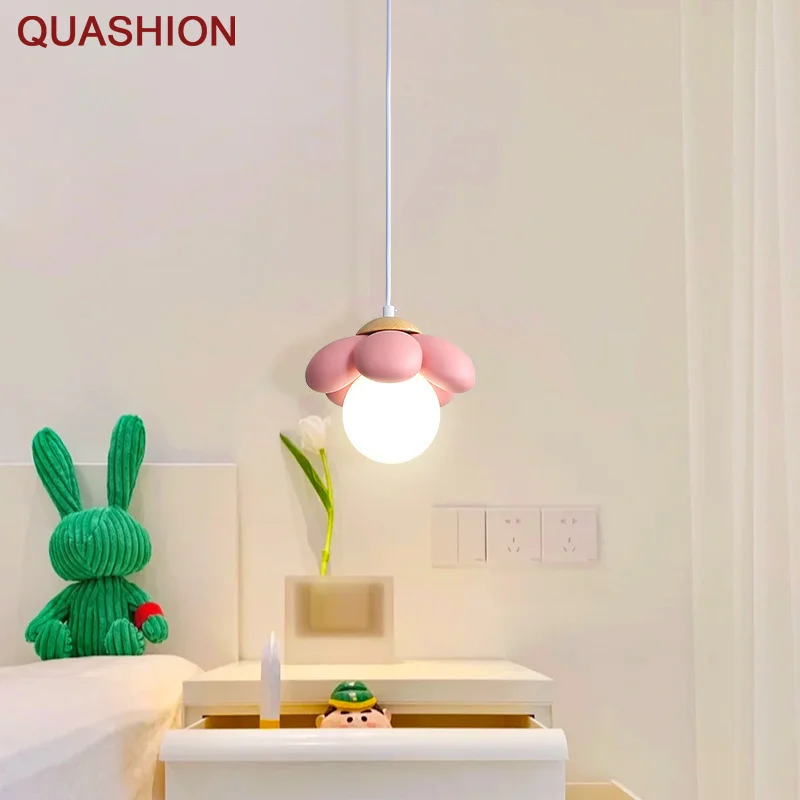 

Ceiling Pendant Lamp Aisle Light Corridor Simple Creative Cream Wind Flower Decoration Romantic Warm Bedroom Bedside Lamp Porch