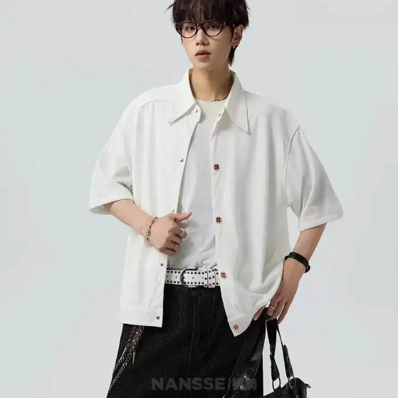 2026 Summer New Design Men's Single-button Collar Short-Sleeve Shirt