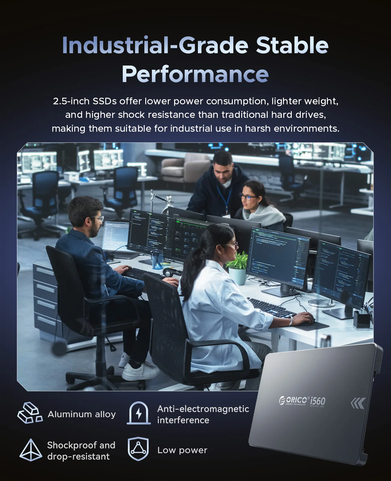 ORICO 1TB SATA SSD 2.5 Inch Internal Solid State Drive Aluminium Read Speed up to 550MB/s SATA III 6Gbps for Desktop Laptop NAS