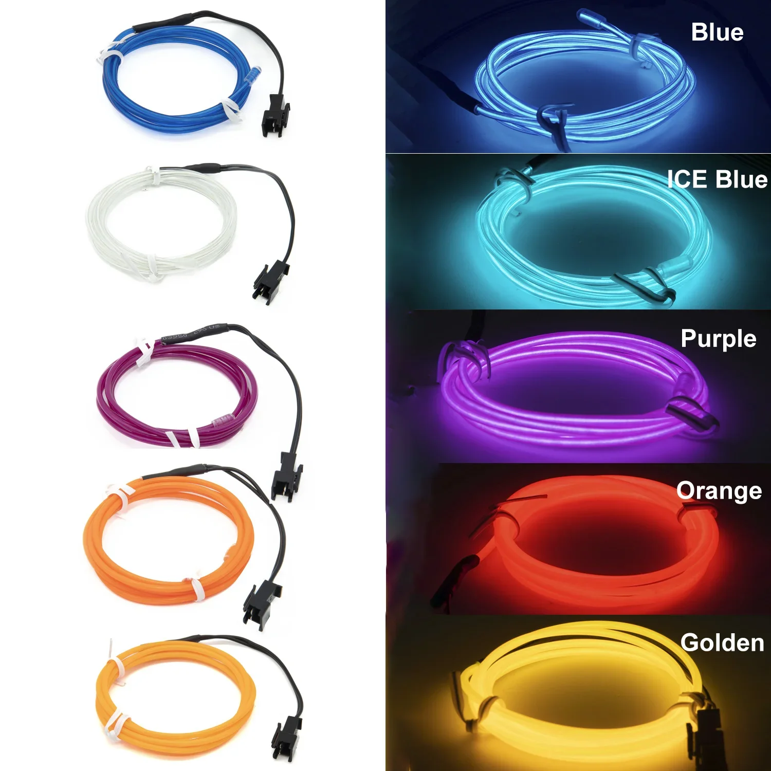 EL Wire Neon Lights Strip LED Christmas Party Decor Light Room DIY Costumes Clothing Flexible EL Wire Rope Tube