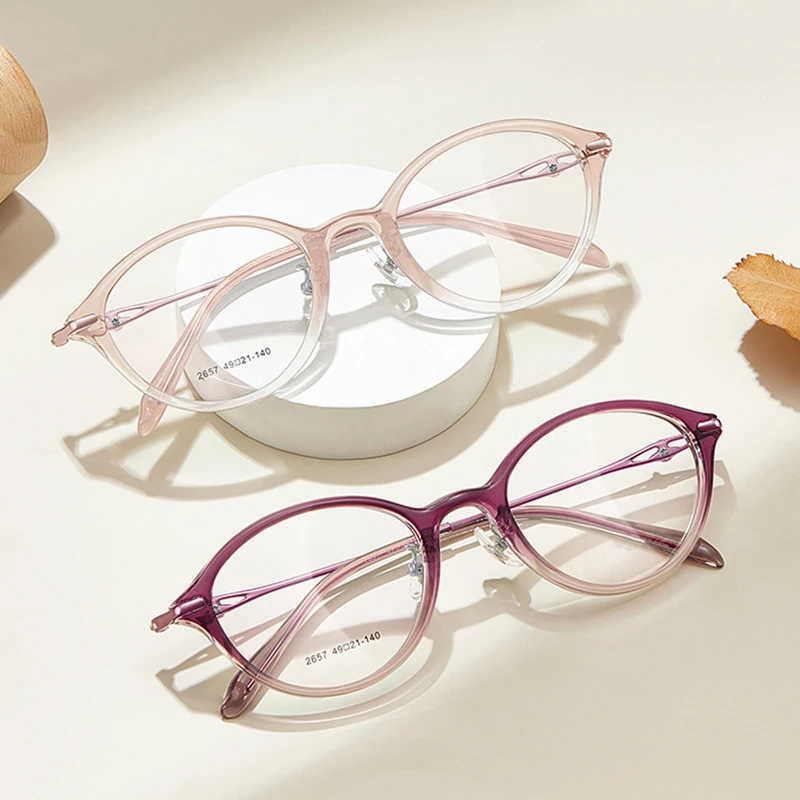 النساء TR90 نظارات وصفة طبية نظارات مكافحة الضوء الأزرق شبه كروية قصر النظر مد البصر العدسات التقدمية القراءة البيضاوي نظارات #5