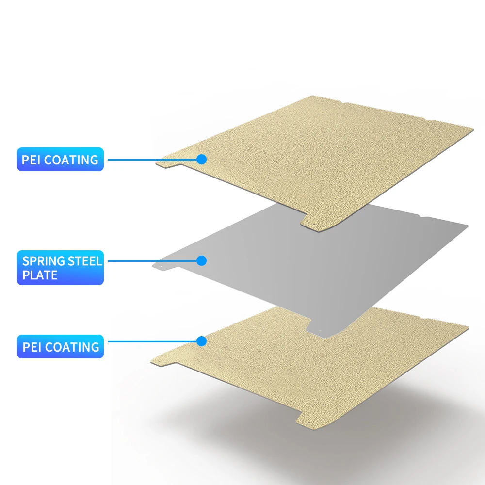 Placa de plataforma de aço de mola dupla face PEI etiqueta, 235mm, 257mm, 310mm, 315mm, Ender3, Ender3V3, SE, K1, K1 Max, Labx1, p1p, impressora 3D