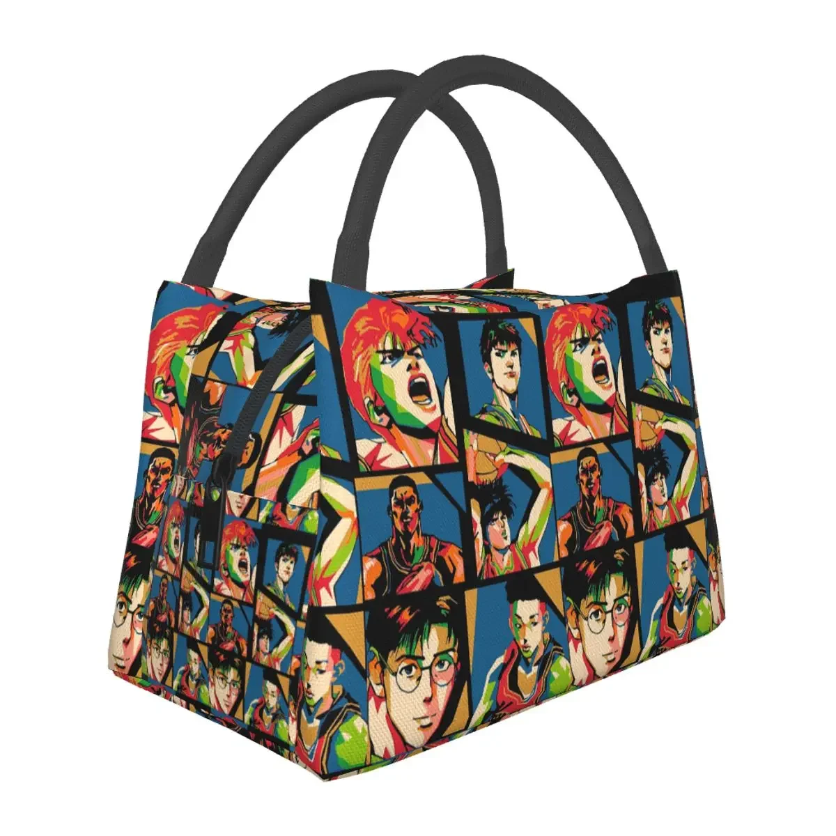 

Slam Dunk Retro Vintage Lunch Bags Insulated Bento Box Resuable Lunch Tote Picnic Bags Cooler Thermal Bag for Woman Girl Office