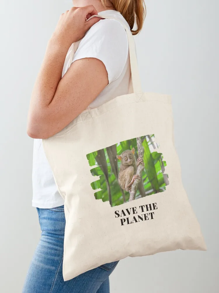 مرحباً من Tarsier. إنقاذ الكوكب! حمل حقيبة كيس صب فام حقيبة تسوق امرأة حقيبة المتسوق المرأة #1