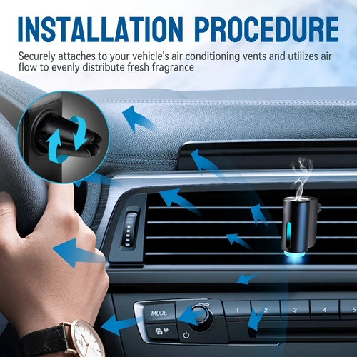 Imagen 2 del producto Purificador difusor de coche, fragancia esencial, Aroma AI, humidificador de aromaterapia de aire, ambientador, generador ionizador montado en aceite