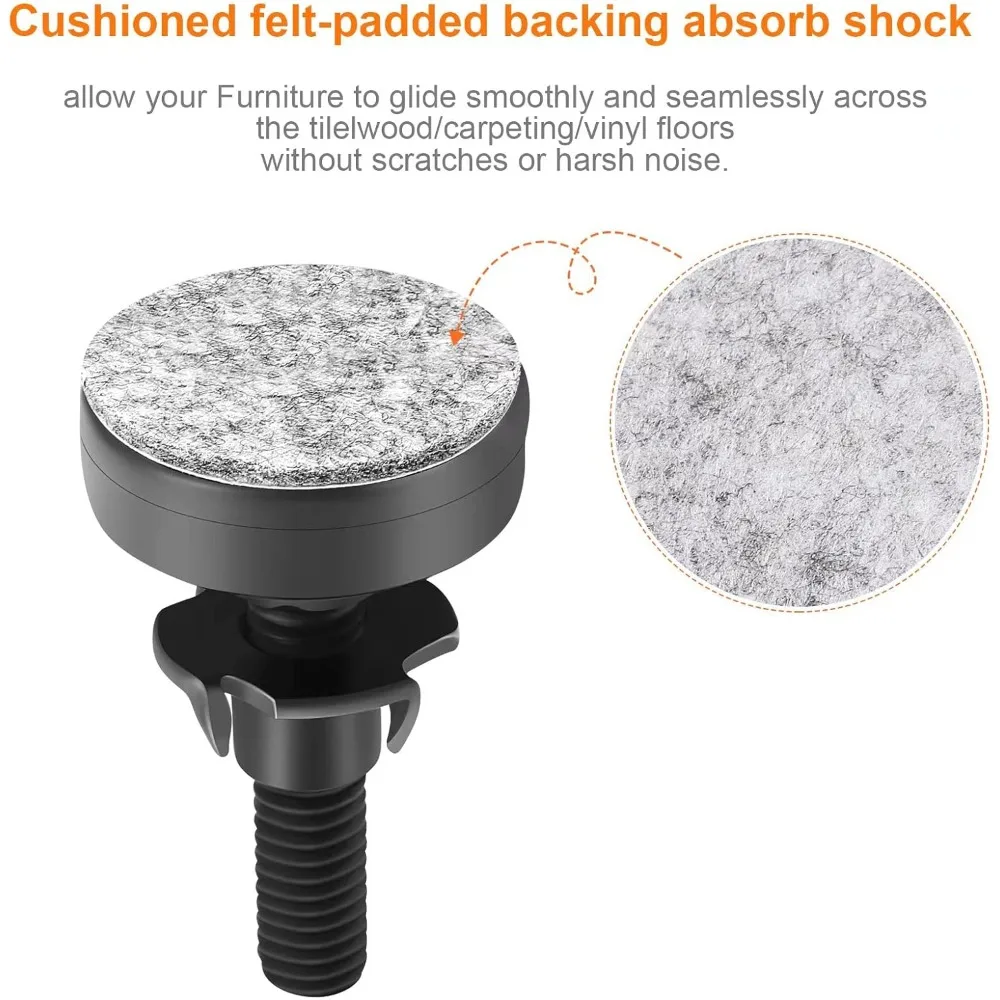 Piedini livellanti Piedini per mobili regolabili, livellatori per mobili con filettatura UNC da 3/8'', piedini livellanti regolabili per tavoli, sedie, armadi