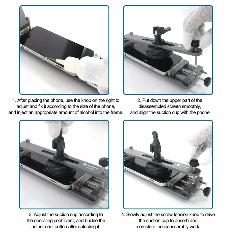 SUNSHINE SS601G Universal LCD Screen Repair Separator Heating Free Fixture Remove Mobile Phone Powerful Sucker Fixing Clamp