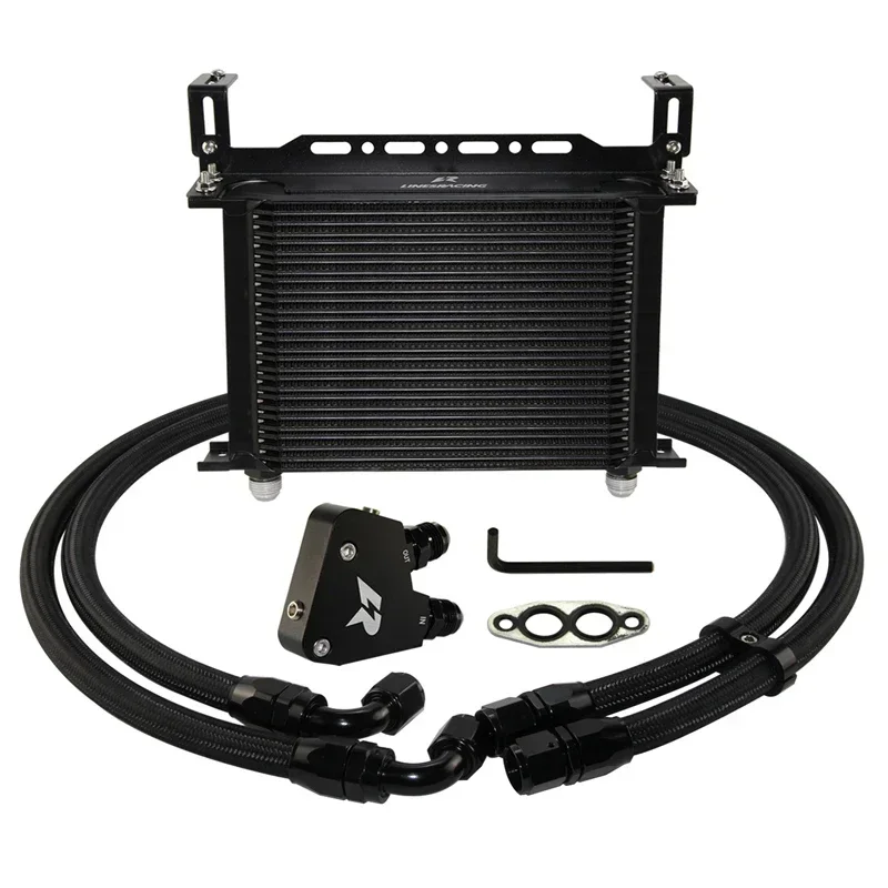 For Chevrolet Corvette Camaro Oil Cooler 30/34 Row AN10 Engine w/ Bracket Kit GM C5 C6 LS1 LS2 1997-2019 Cadillac CTS-V Black