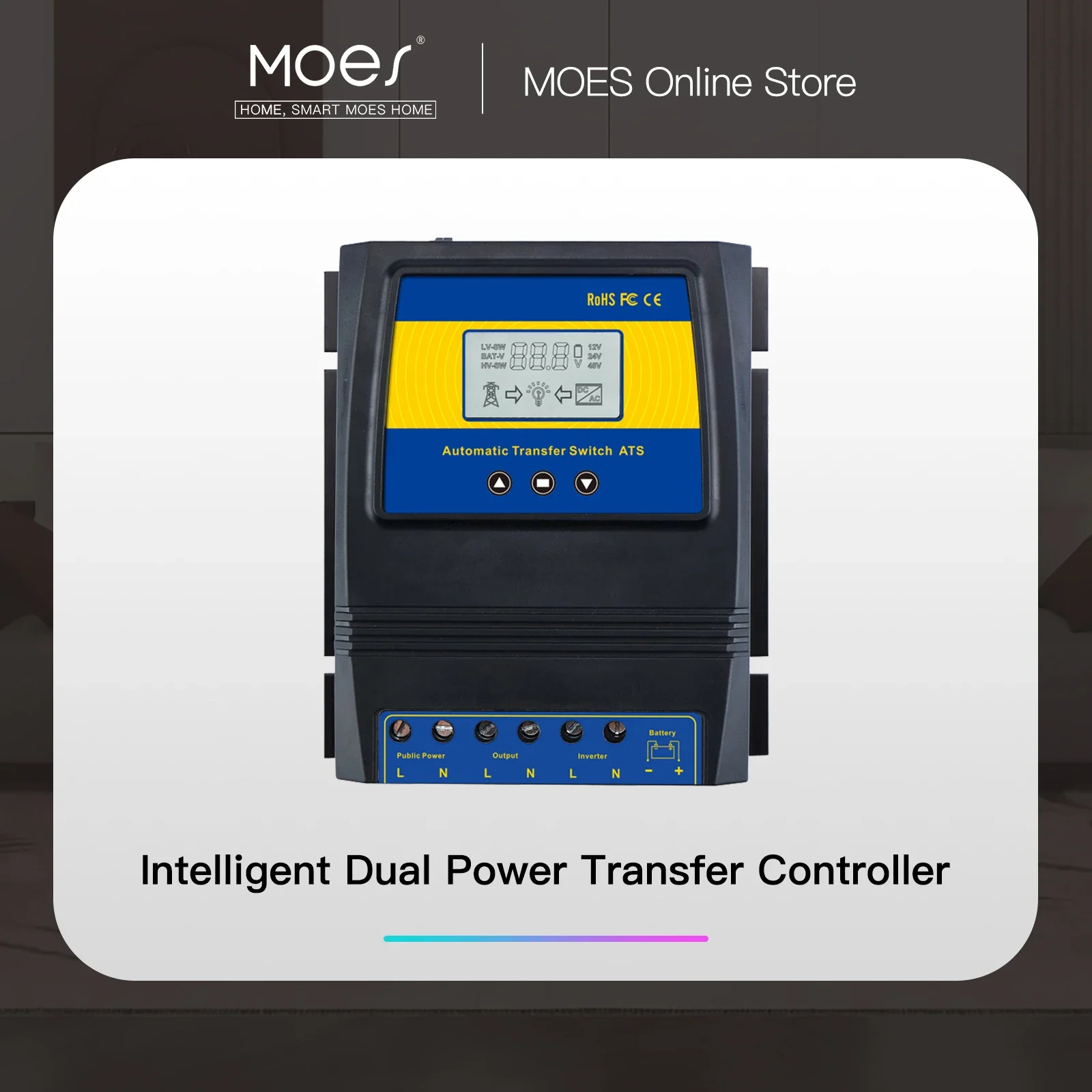 controlador de carga solar duplo do interruptor de transferencia de energia do ats automatico para o sistema eolico solar dc 12v 24v 48v ac 110v 220v 01