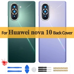 Original Back Cover For Huawei nova 10 Back Battery Cover nova10 NCO-AL00 NCO-LX1 Rear Glass Case Housing Cover Replacement Part