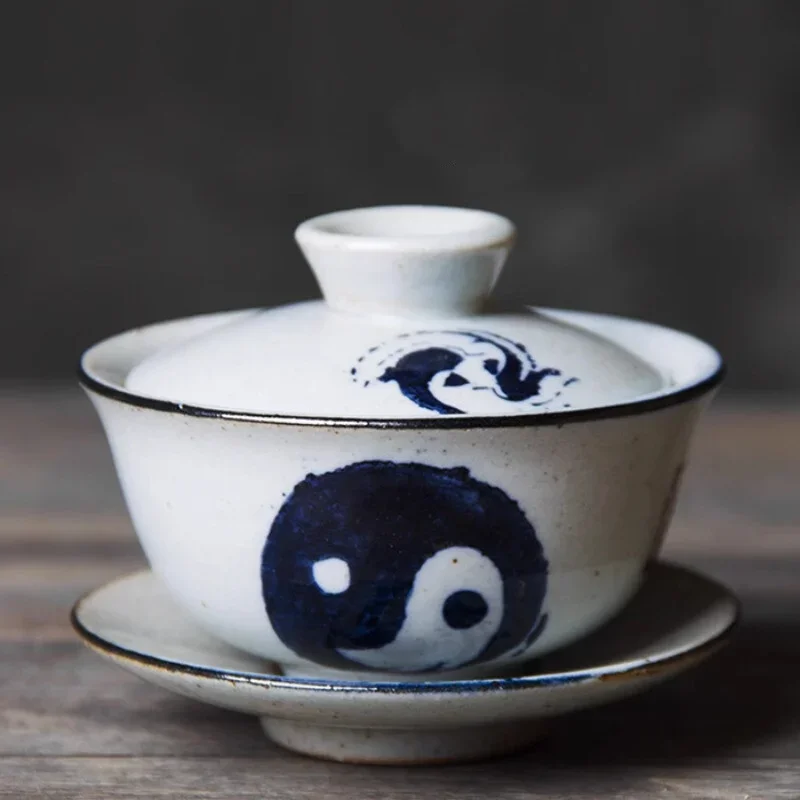 Jingdezhen Ceramic Covered Bowl Hand-painted Tea Cup Kung Fu Tea Set Tea Infuser