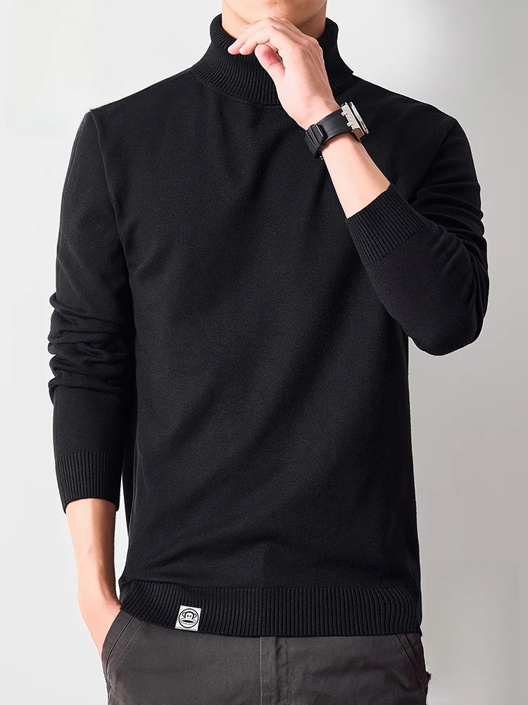 

PaulFrank High Collar Knitted Sweater Men's Casual Loose Warm Base Layer irt Autumn New Sle Comfortable Soft Polyester Blend