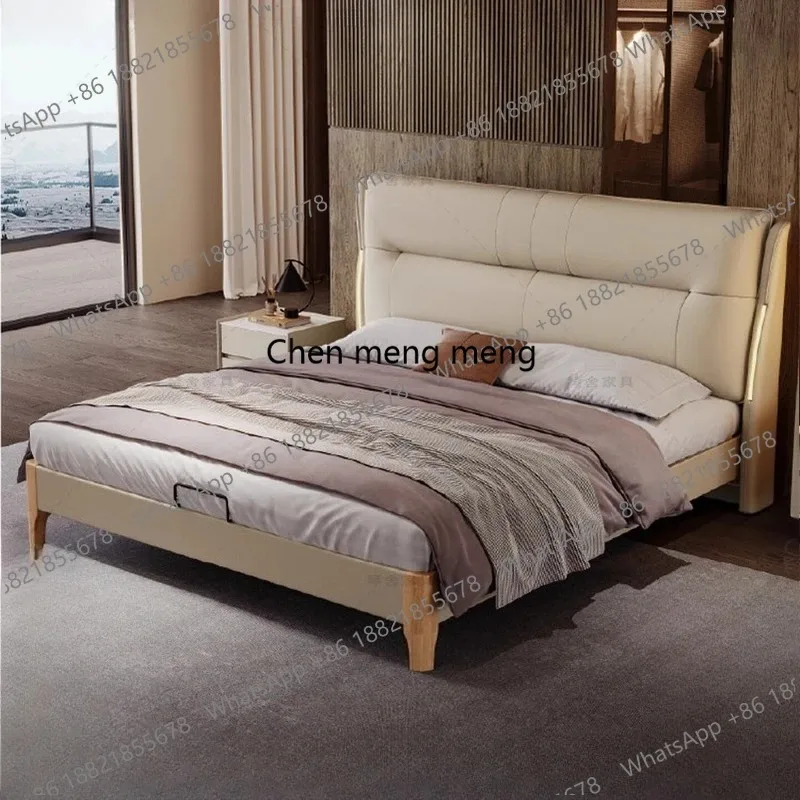 

F4567Frames Double Bed King Size Queen Full Size Luxury 2 People Bed Composite Leather Twin Headboard Bedroom Furniture