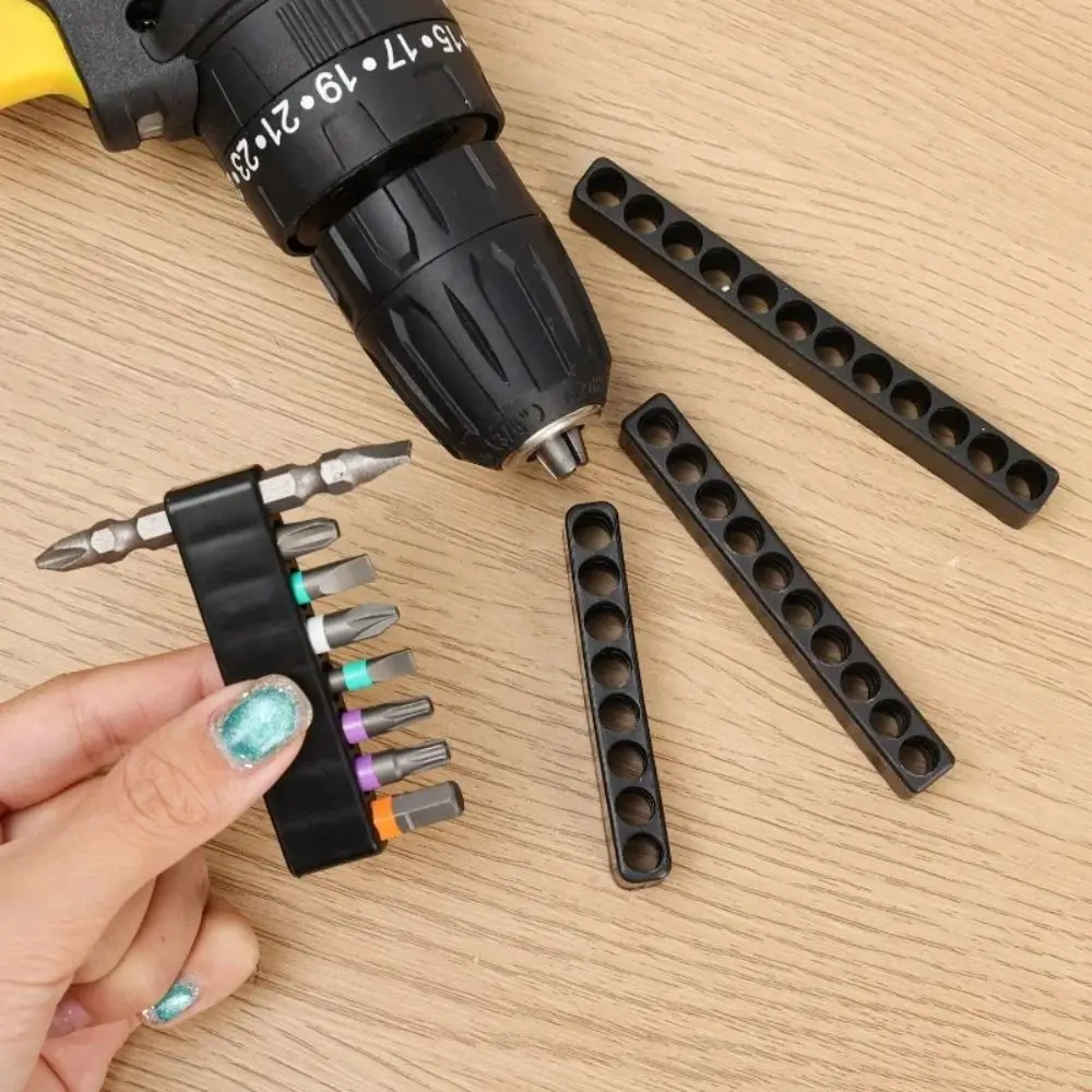 8/10/12 Holes Drill Bit Storage Base DIY 6.35mm Drill Bit Storage Rack Hex Shank Screwdriver Bit Holder