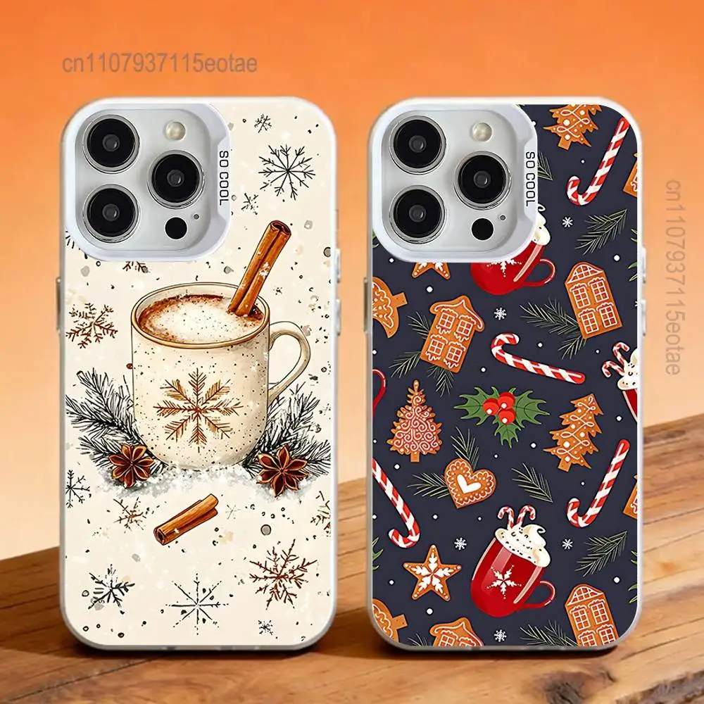 

Christmas Winter Coffee Phone Case For iPhone 17,16,15,14,13,12,11,Pro,Max,Plus,SE,Air,Mini Anti Fall White Bumper