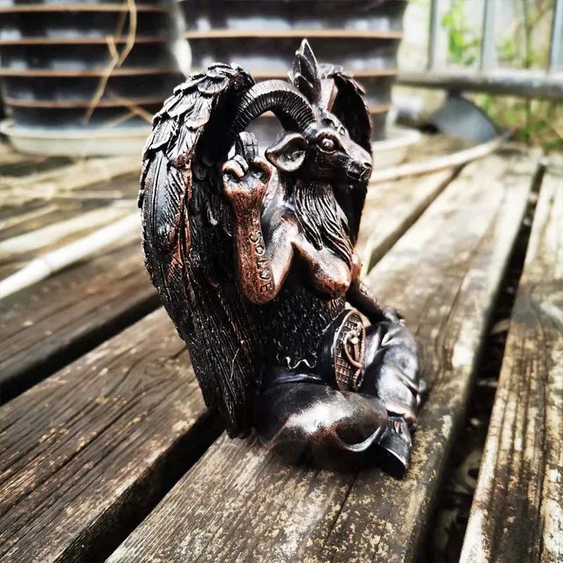 Satanic Black Goat Idol Statue, Home Decor Altar Gothic Figurine, Occult Collectible Gift Dark Witchcraft Spiritual Art Craft