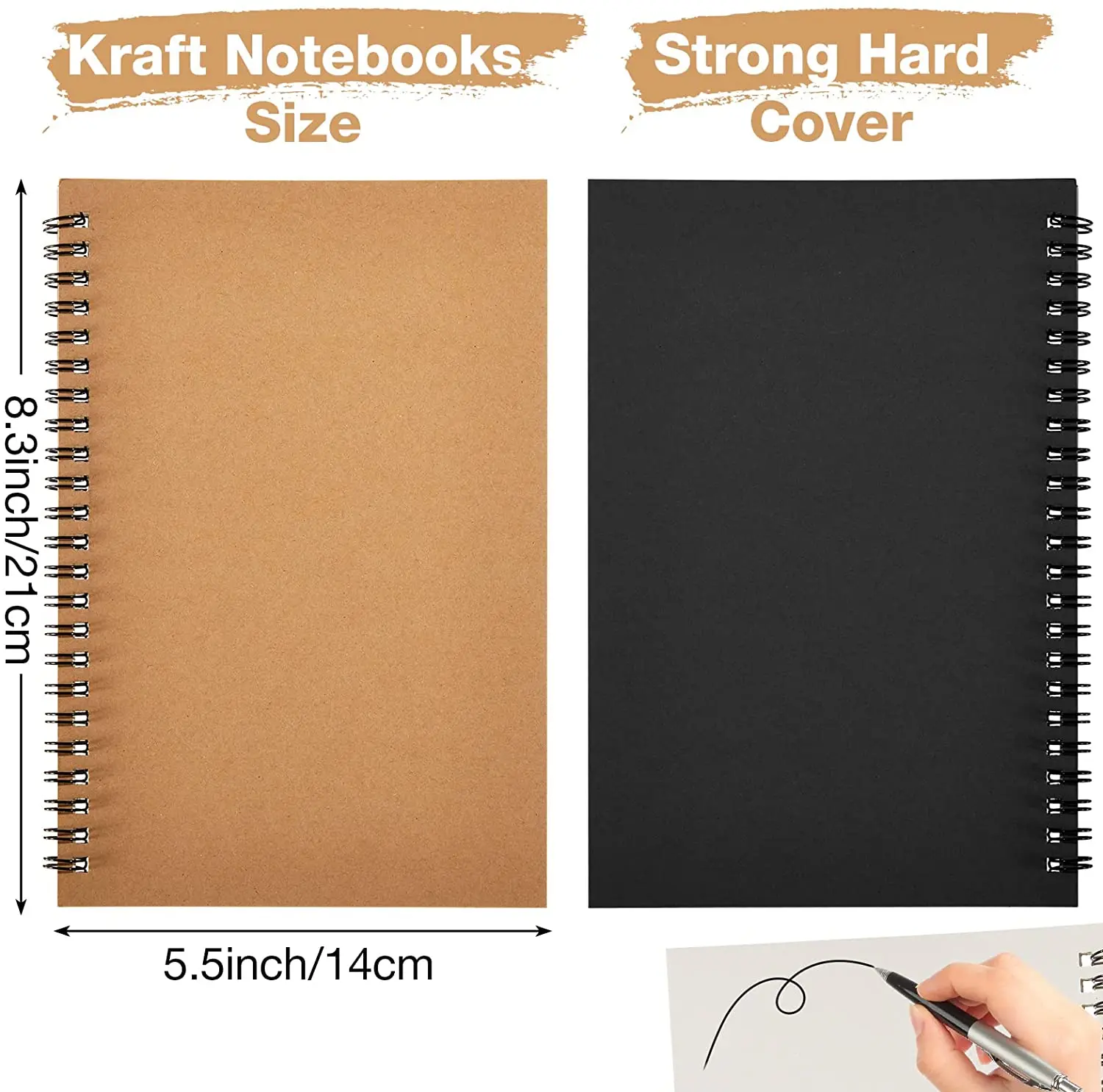 Notebook Spiral Sketchbook Graffiti Notebook for school supplies Size A5 B6 100 pages Kraft paper cover Notebook blank page