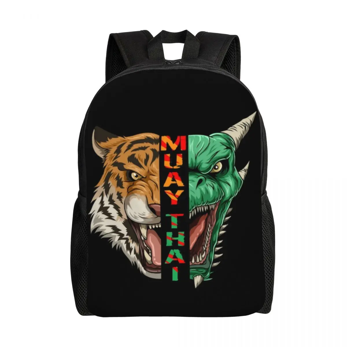 Tiger Muay Thai mochila para niñas y niños, Fighter de boxeo de Tailandia, bolsas de viaje escolares para mujeres y hombres, bolsa de libros para computadora portátil de 15 pulgadas