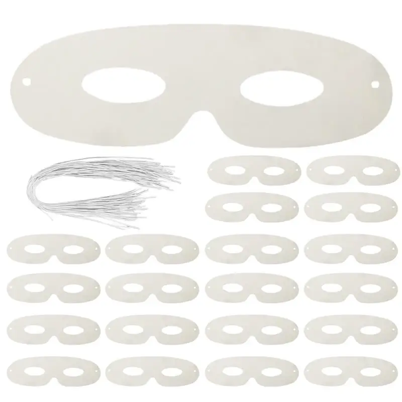 40 zestawów DIY Białe papierowe maski celulozowe Osobowość Puste ręcznie malowane maski Masquerade Półmaska Party Dress Up Rekwizyty kostiumowe