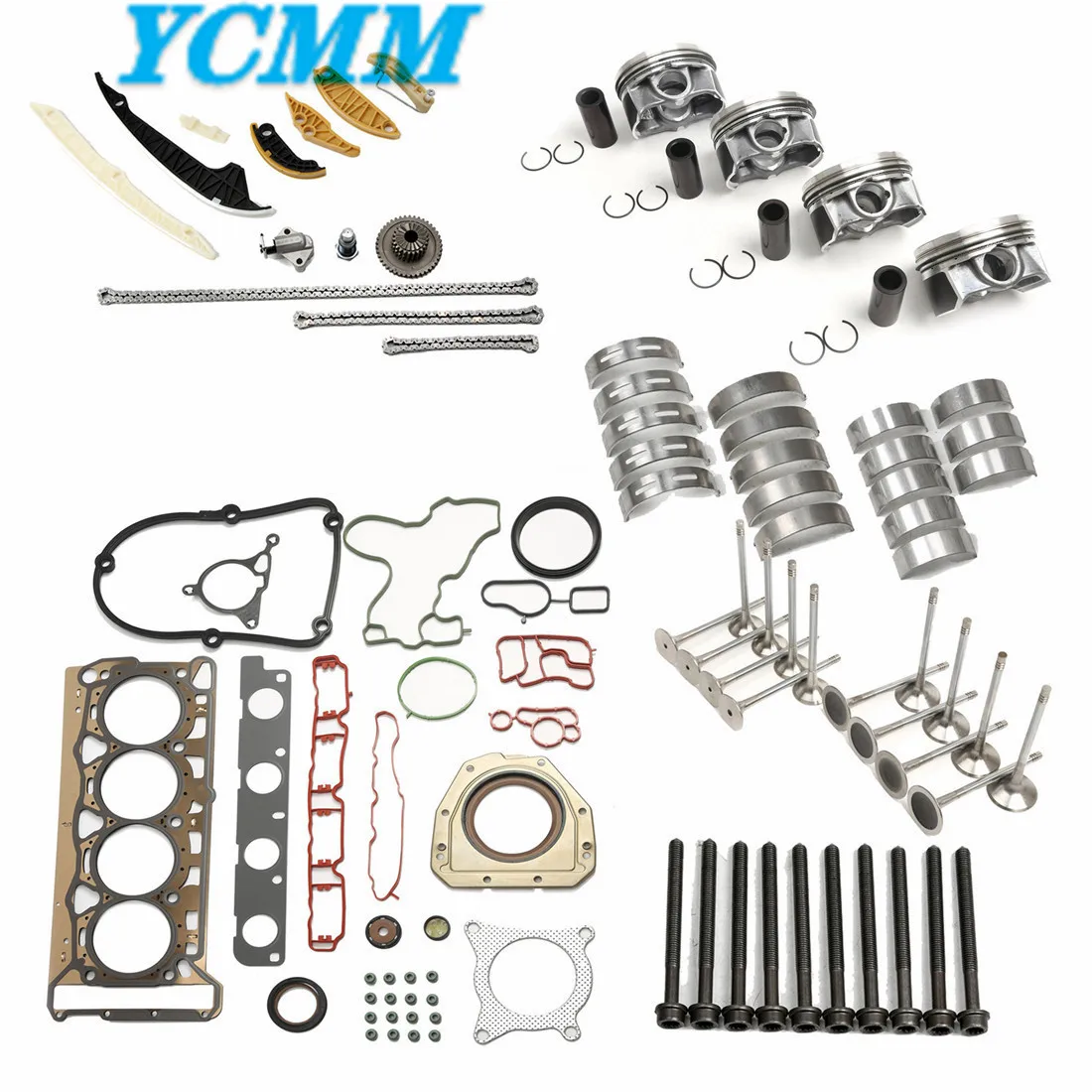 

New Engine Overhaul Rebuild Kit Piston 23mm+0.5mm EA888 MK2 2.0T For VW CC GOLF PASSAT TIGUAN AUDI A3 A4 A5 A6 Q3 Q5 SEAT SKODA