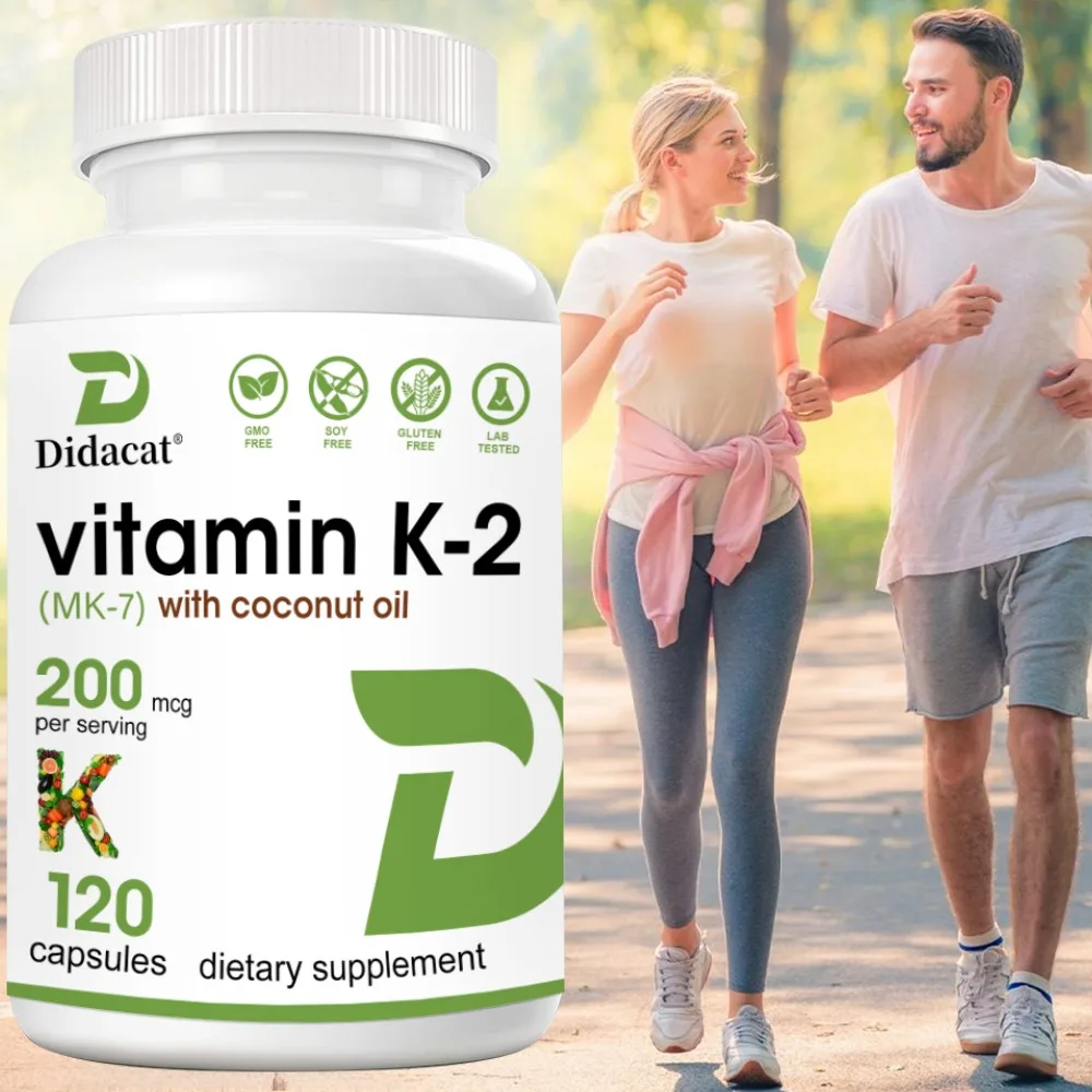 Vitamin K-2(MK-7)with Coconut Oil - Beneficial for Bone and Cardiovascular Health, Helps Maintain Calcium Balance, Gluten-free