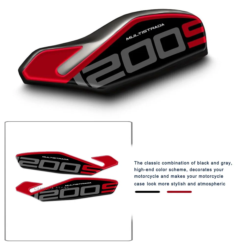 Motorcycle Handguards Sticker 3D Epoxy Resin Waterproof Motorcycle Sticker for Ducati Multistrada 1200 S 2015-2017