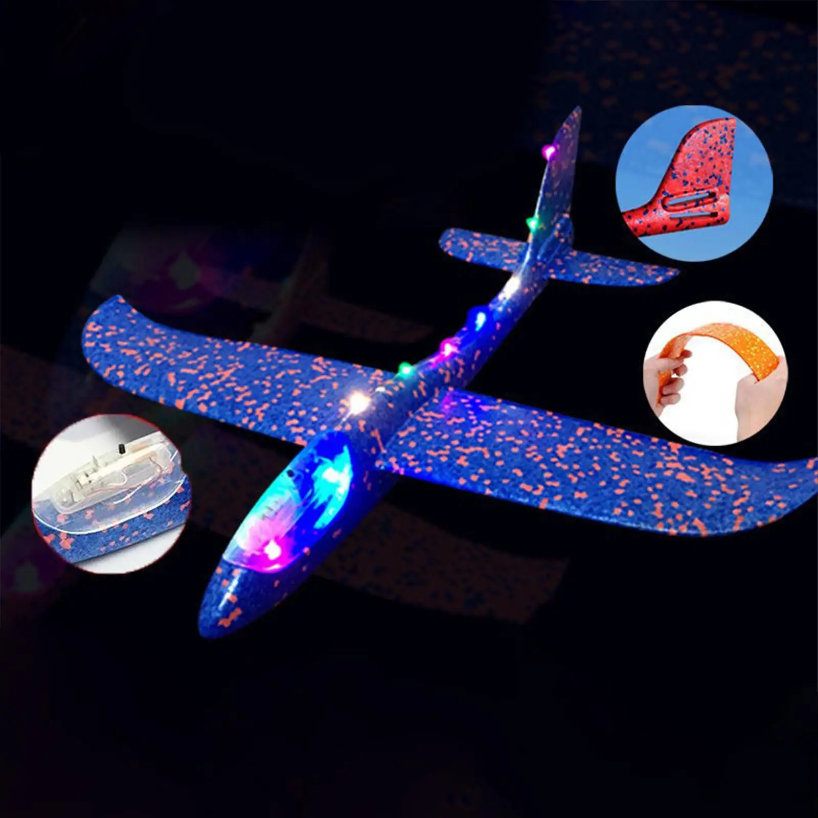 EPP Foam Airplane Toys Hand Throwing Glider Aircraft with Counterweight Steel Ball for Boys Girls Outdoor Play