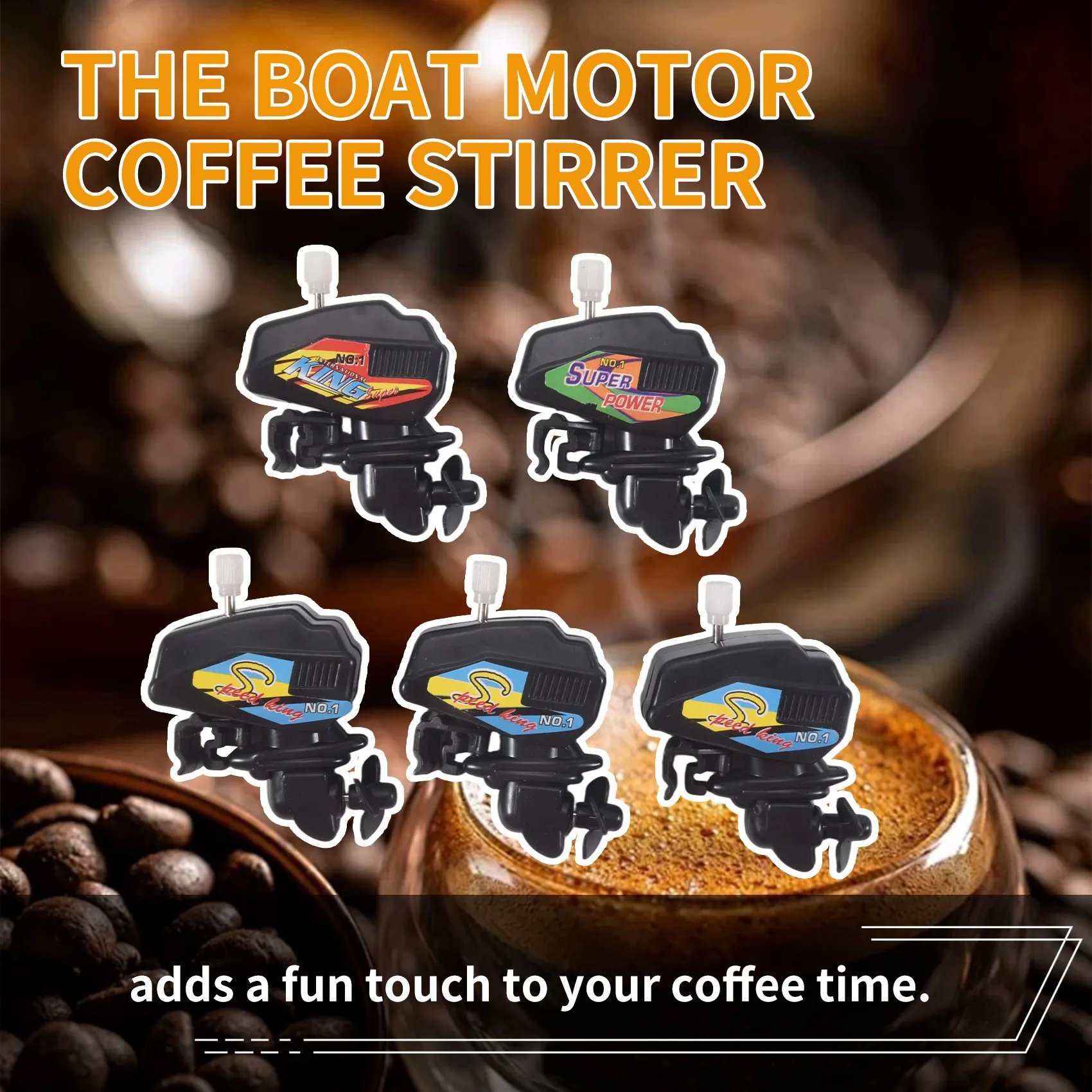 NEW HOT In Stock-Motor Boat Coffee Stirrer, Wind Up Boat Engine Coffee Stirrer, Unique Gadgets For Make Coffee Time More Fun (5P